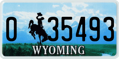 WY license plate 035493
