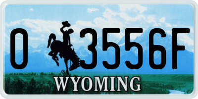 WY license plate 03556F