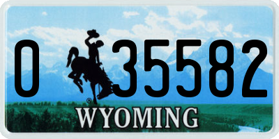 WY license plate 035582