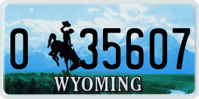 WY license plate 035607