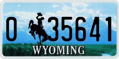 WY license plate 035641