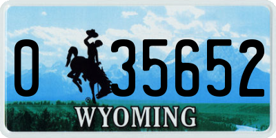 WY license plate 035652