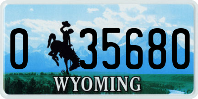 WY license plate 035680