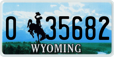 WY license plate 035682