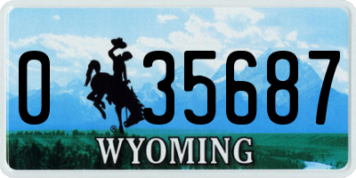 WY license plate 035687