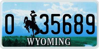 WY license plate 035689