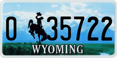WY license plate 035722