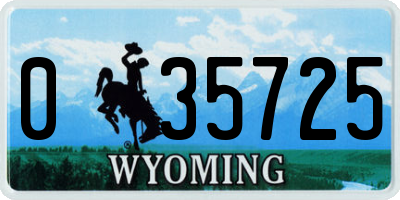 WY license plate 035725