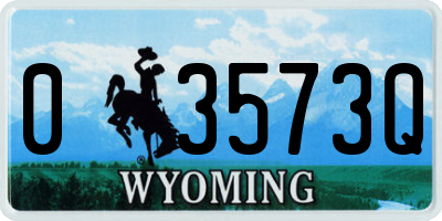 WY license plate 03573Q