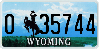 WY license plate 035744