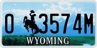 WY license plate 03574M