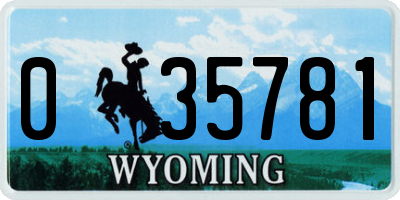 WY license plate 035781