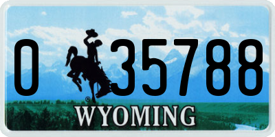 WY license plate 035788