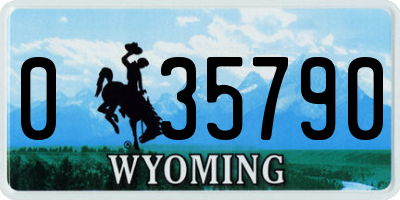 WY license plate 035790