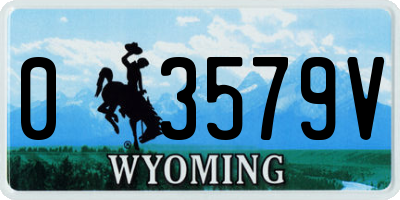 WY license plate 03579V