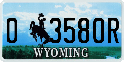 WY license plate 03580R