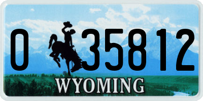 WY license plate 035812