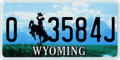 WY license plate 03584J