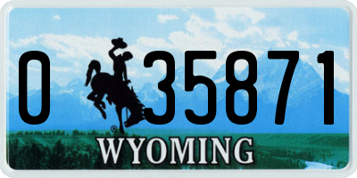 WY license plate 035871