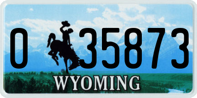 WY license plate 035873
