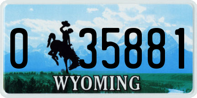 WY license plate 035881