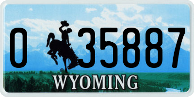 WY license plate 035887