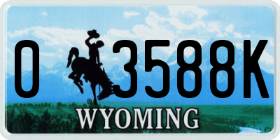 WY license plate 03588K