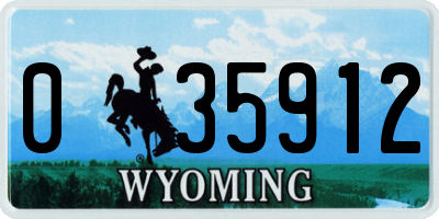 WY license plate 035912