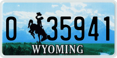 WY license plate 035941