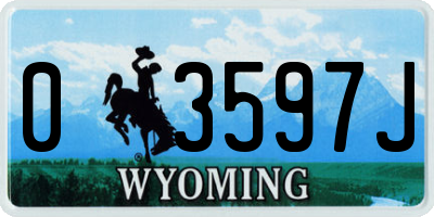 WY license plate 03597J