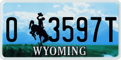 WY license plate 03597T