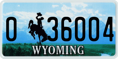 WY license plate 036004
