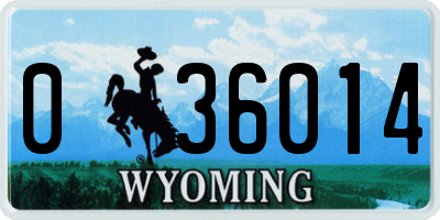 WY license plate 036014