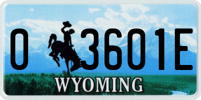 WY license plate 03601E