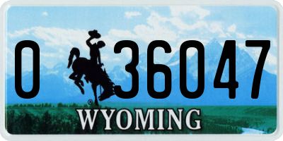 WY license plate 036047