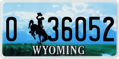 WY license plate 036052