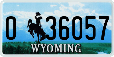 WY license plate 036057