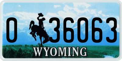 WY license plate 036063