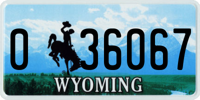 WY license plate 036067