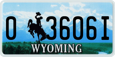 WY license plate 03606I