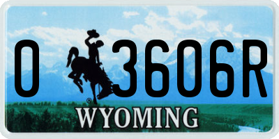 WY license plate 03606R