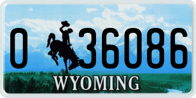 WY license plate 036086