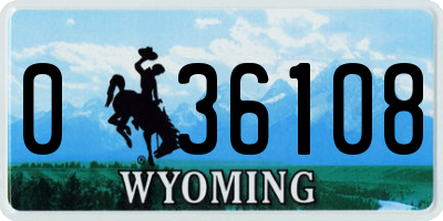 WY license plate 036108