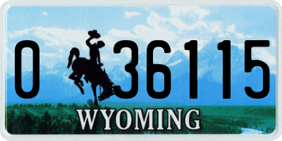 WY license plate 036115