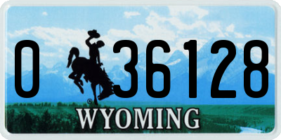 WY license plate 036128