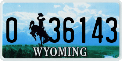 WY license plate 036143