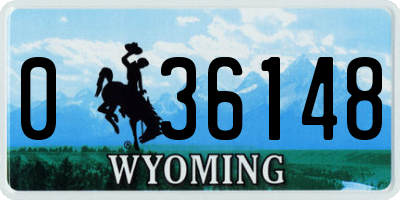 WY license plate 036148