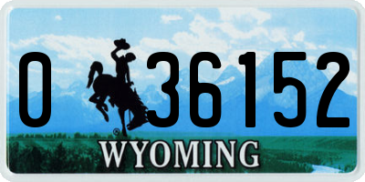 WY license plate 036152