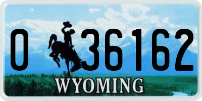 WY license plate 036162