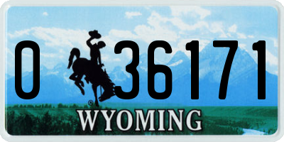 WY license plate 036171